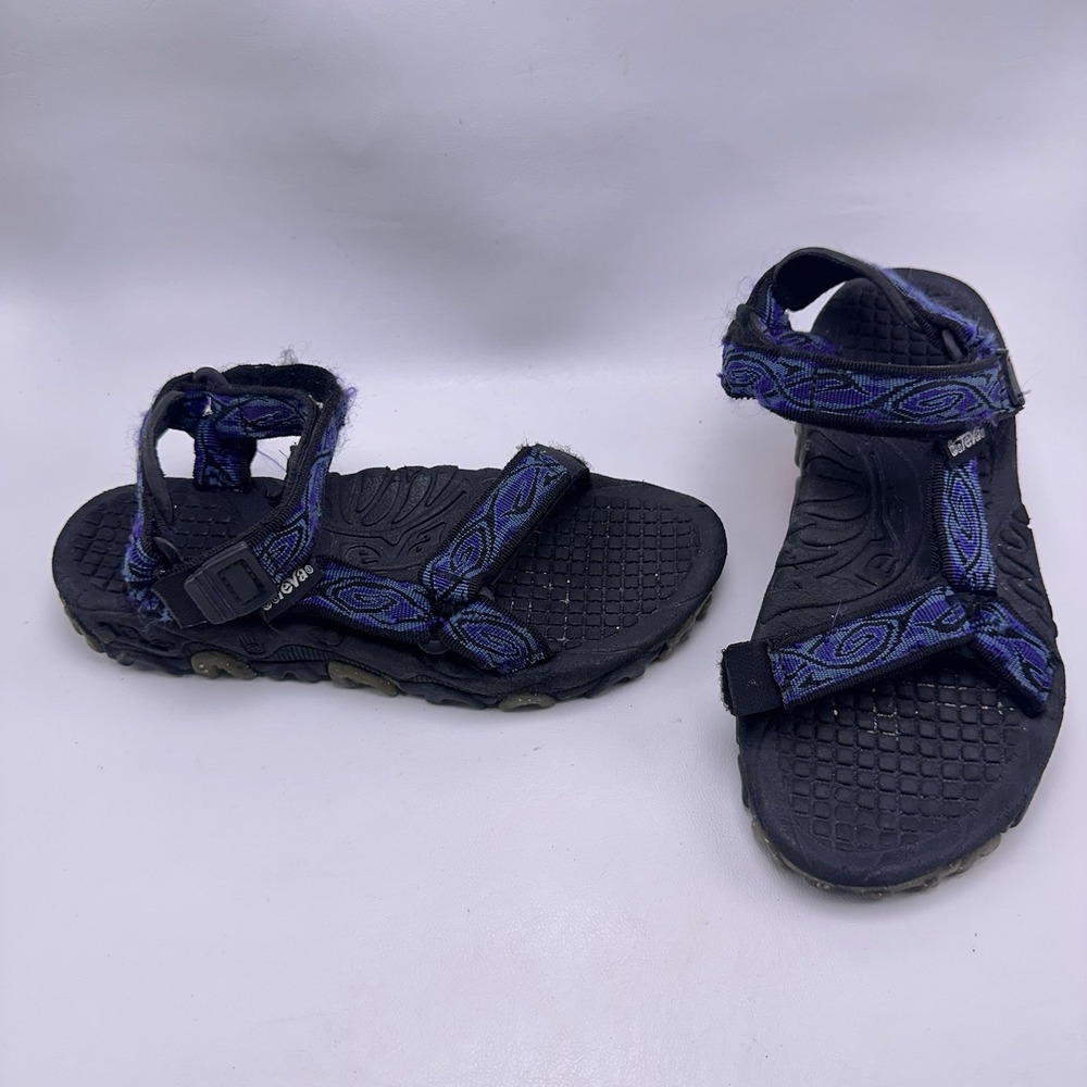 Vintage Teva Sandals Womens 7.5 EU 38.5 Blue Purple Geometric Hiking Sport 90s